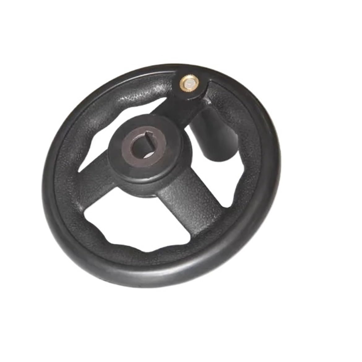 Wudcw A-Unthreaded Hole 1Pcs Handwheel Plastic Steel Industrial Handwheel Machine Handle Three Spoke Plastic Round Wheel Rim Handwheel(,12X125mm)