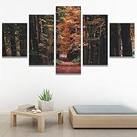 SIGNWIN 5 Panel Canvas Wall Art Autumn for Home Decorations Ready to Hang - 60