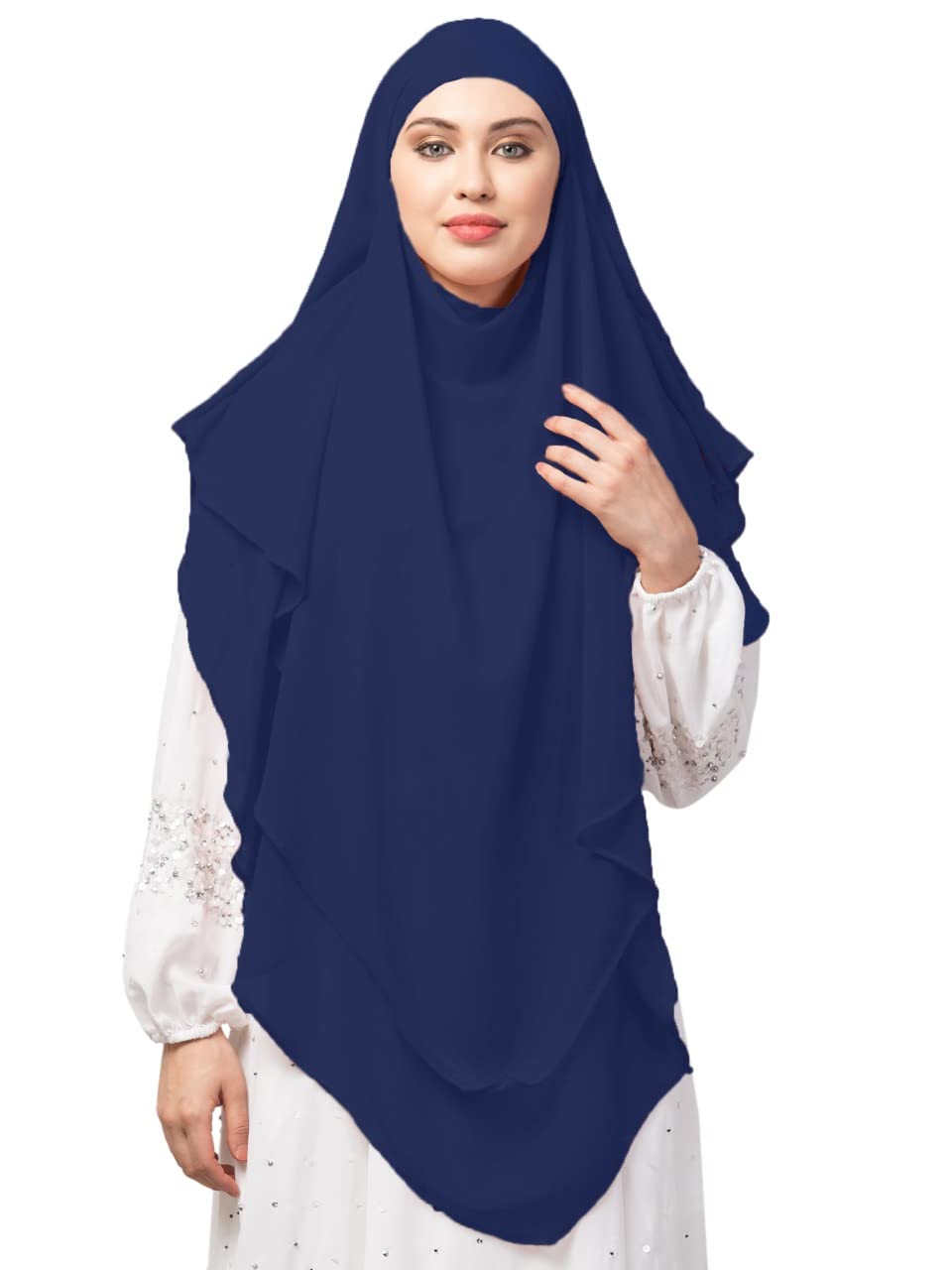 she24 Nazneen Maroon Triangle tow layers tie at back Ready to wear Hijab cum Naqab-picture-40