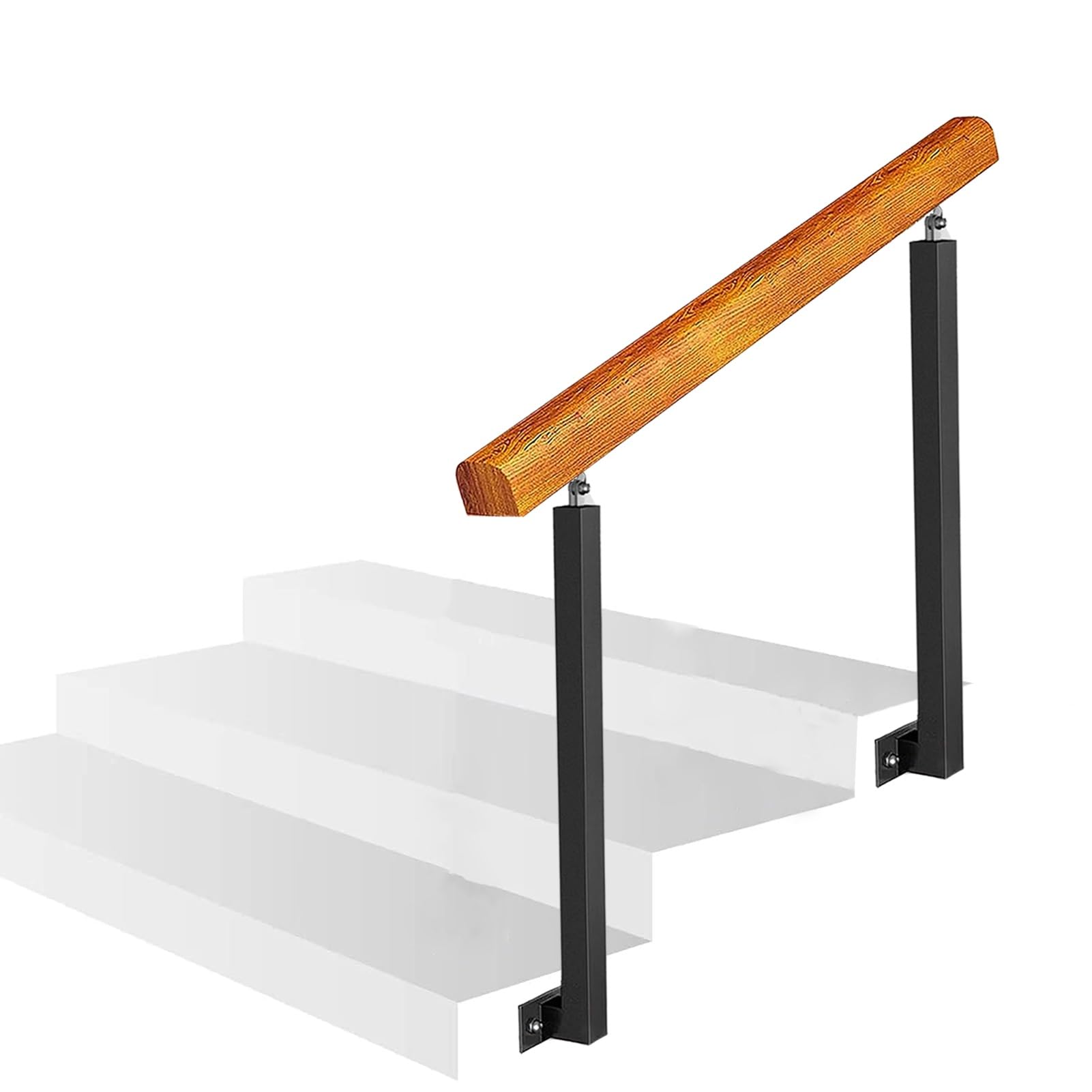 Rampe d'escalier extérieure sécurisée pour prévenir les chutes sur marches d'entrée