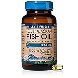 Wiley's Finest Wild Alaskan Fish Oil - 3X Triple Strength Peak EPA DHA, 1000mg Omega-3s, SQF-Certified, 90 Softgels