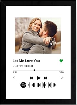 CanvasChamp Spotify Plaque Custom Gift - Personalized Acrylic Song Plaque with Picture & Scannable Code for Christmas, Valentines Gift Frame, 16" W x 24" H