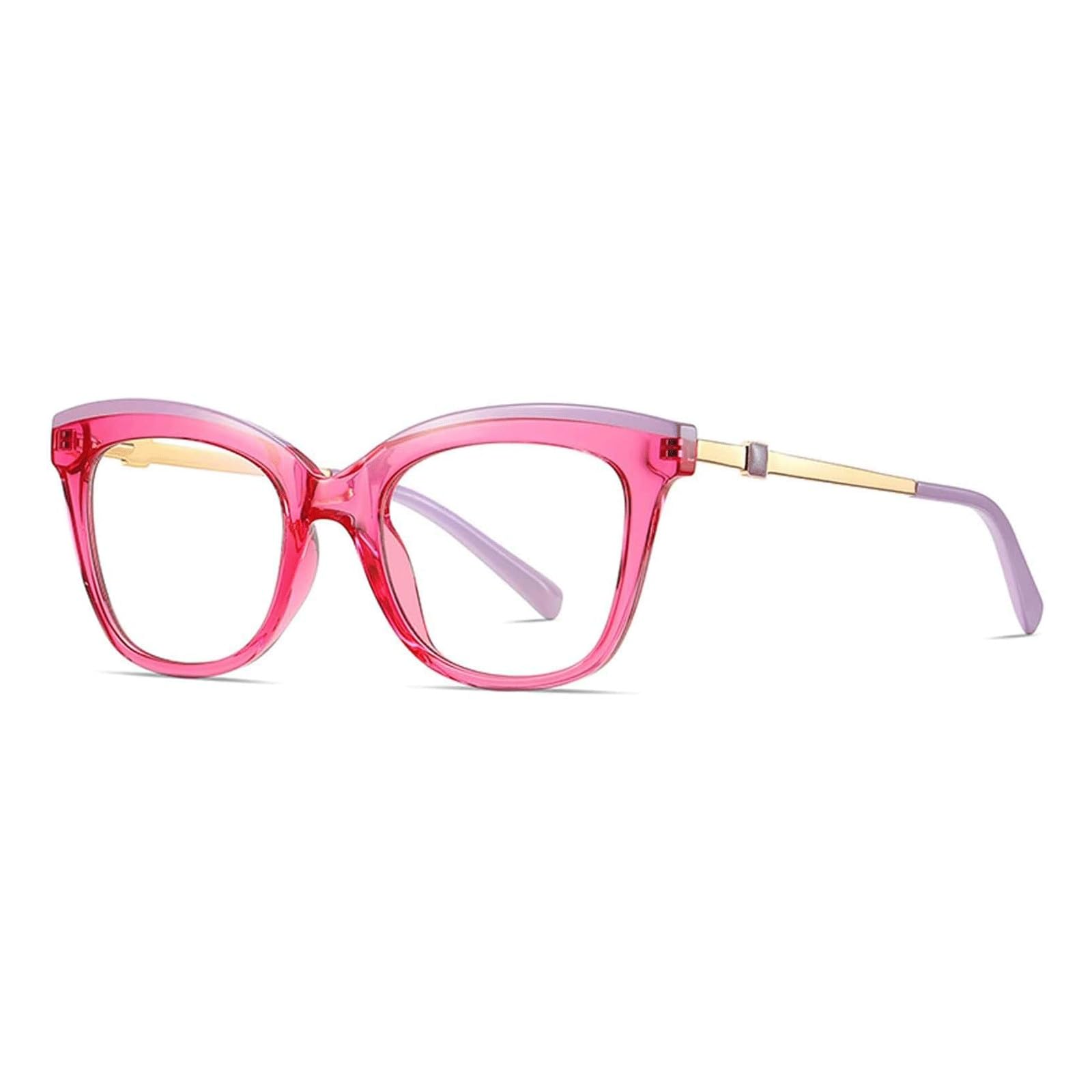 Gafas anti luz azul para mujer y hombre con montura roja de metal