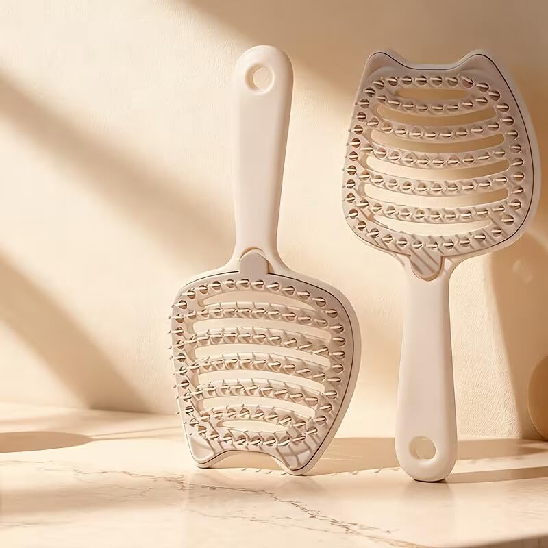 FWQPRA Self Cleaning Hair Brush for Women & Kids – Detangler Hair Brush Comb for Wet or Dry Hair – Anti-Static Hairbrush Women Love – Gentle Scalp Massage Comb Brush for All Hair Types. (Purple) 1