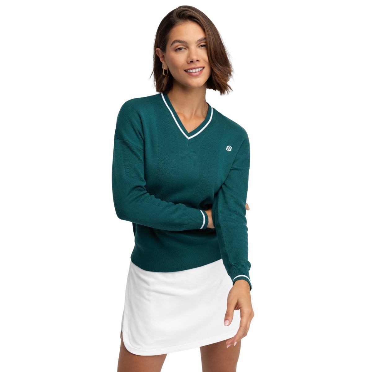 SIROKO Jersey Punto Golf Cuello de Pico Gimme Teal Verde