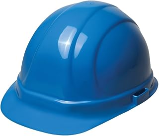 ERB Safety 039-19136 Omega II Cap Style Hard Hat with Slide Lock, Polyethylene, Adjustable, Blue