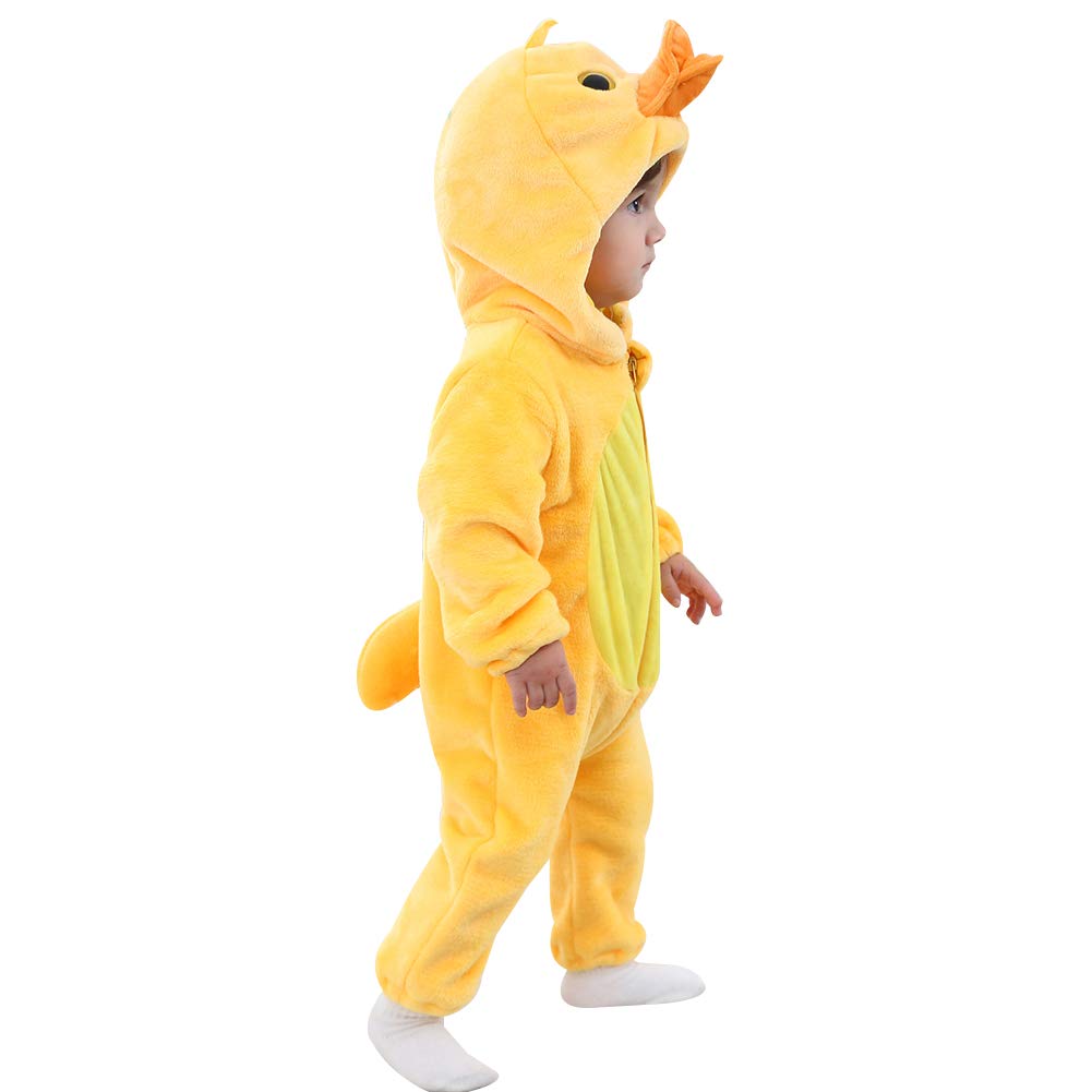 ANUFER Unisex Bambina Cappuccia Pagliaccetto Flanella Carina Animale Tuta Pigiama 0-36 Mesi
