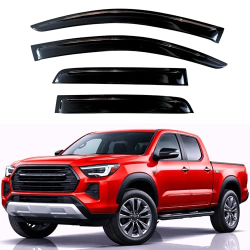 Image of KPY Rain Guards Fit for 2024-2026 Toyota Tacoma Double Cab, Out-Channel Window Visors Vent Wind Deflectors 4PC, Truck Accessories for 24-26 Tacoma Crew Cab (Full-Size Cabs)