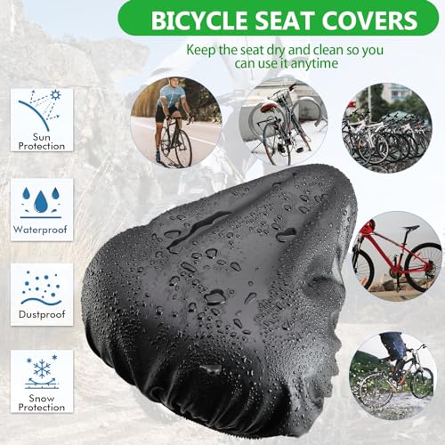 Image of New Bicycle Seat Cushion Waterproof UV Protection Unisex for Gym Bike Mountain Bike Road Bike with Protective Lock Durable Rain Dustproof Cover