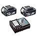 Price comparison product image Makita 2XBL1850DC18RC 2XBL1850 18v Li-ion 5.0Ah Battery Twin Pack & DC18RC Charger Kit, 18 V, Black