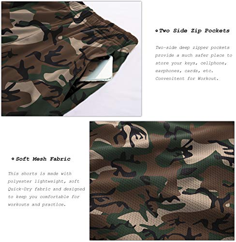 G Gradual Men's 7" Workout Running Shorts Quick Dry Lightweight Gym Shorts With Zip Pockets (Green Camo X-Large) #TOP3