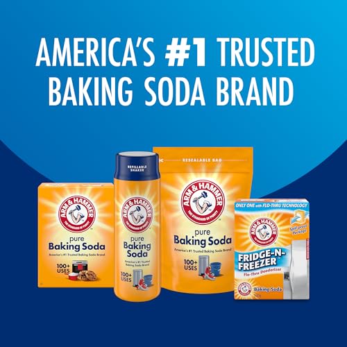 Image of ARM & HAMMER Baking Soda, Multi-Purpose 100% Pure Sodium Bicarbonate Powder for Cooking, Baking, Cleaning, Laundry, Deodorizing, DIY & More, 1 Lb, 12 Pack
