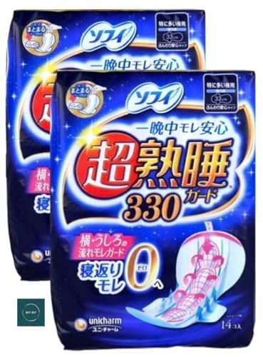 ソフィ 超熟睡ガード 特に多い日の夜用 羽つき 33cm (14枚入*2コ)生理用品 ナプキン オリジナルティッシュ付