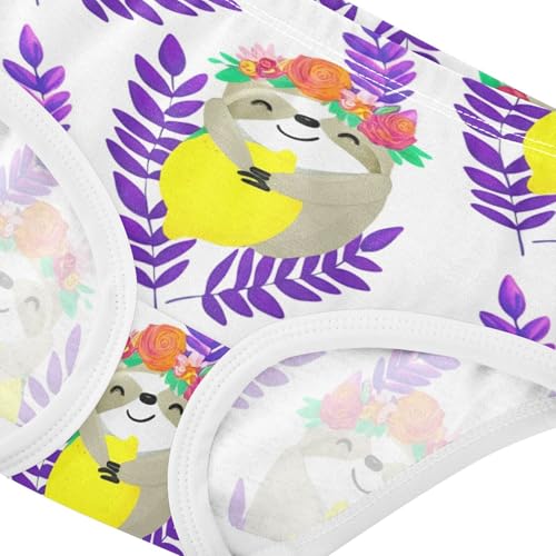 Cute Sloths Flower White Toddler Girls Underwear 2t Cotton Girl Panties Cute Aesthetic Undies Kids Briefs4