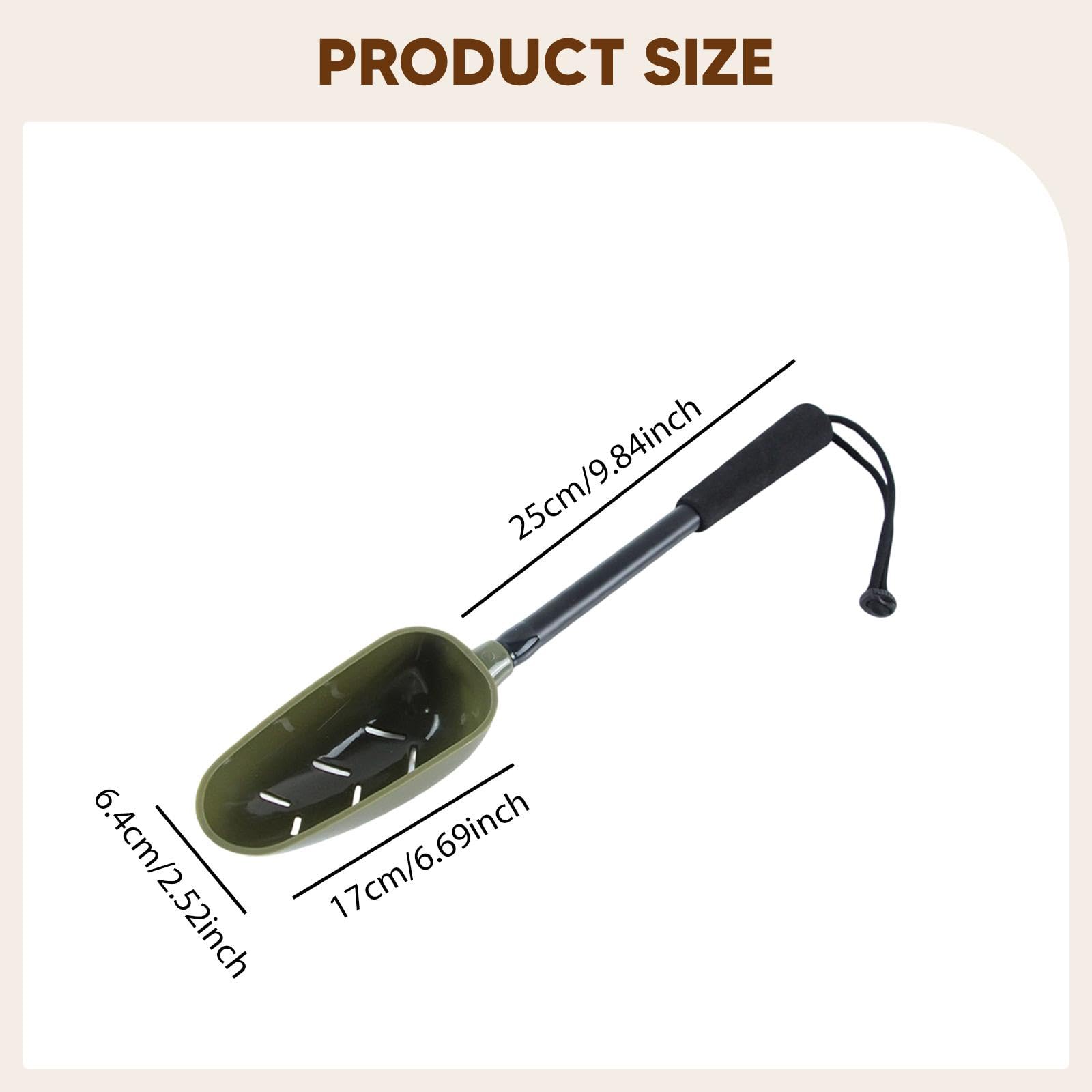 Oshhni Cuchara para lanzar señuelos de Pesca para Carpas, lubinas y truchas, Mango Antideslizante, portátil y Resistente, Herramienta de alimentación para