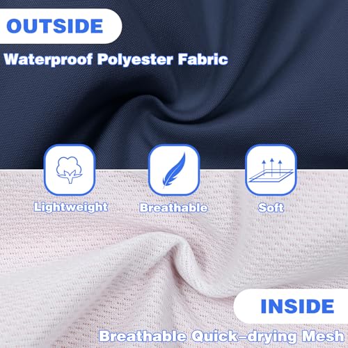 Keyck Boys Cargo Trousers, Kids Elastic Waist Joggers Pants Waterproof Windproof Trekking Hiking Trousers Breathable Mesh Lined with Multi Pockets Outdoor Daily Wear for Children 8-9 Years, Navy Blue - Image 4