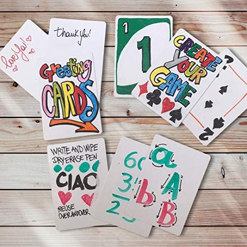 amazon com blank playing cards to write on 180 piece deck white blank flash cards for diy projects printable flashcards for tarot memory game abc learning matte finish poker size card