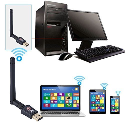 Image of Xtra High Speed 900Mbps WiFi Adapter Wireless Network Adapter Mini USB 2.0 Port Wireless WiFi Adapter 802.IIN with Antenna for Windows XP /Vista / WIN7 / WIN8 / Linux /MAC(Gen 2019)