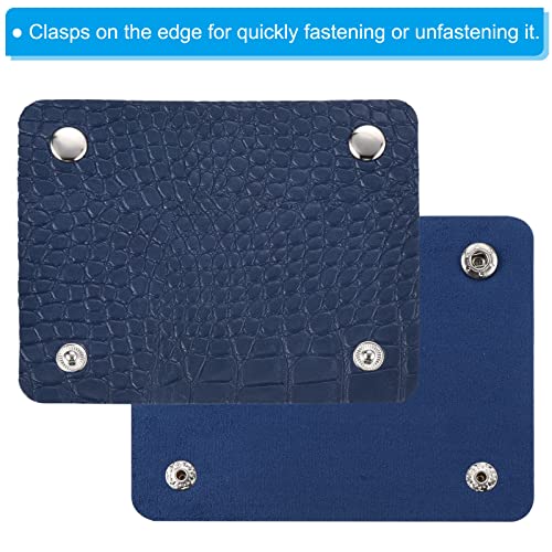PATIKIL Luggage Handle Wrap, 2 Pack Irregular Pattern PU Handbag Grip Cover Protector Identifier with Clasp for Suitcase Grocery Shopping Bag, Navy Blue - Image 4