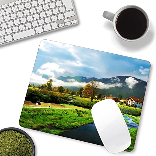 woopme Mountain Scenery Mouse Pad Suitable for Gaming Computer Laptop Home & Office Non-Slip Rubber Base (24 x 20 Cm) - Image 2