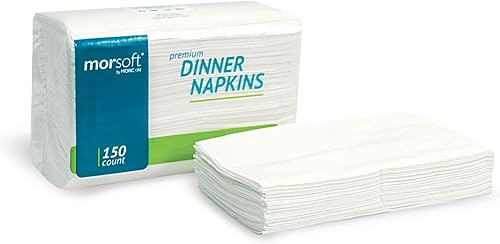 Miniatura 6 de Morsoft by Morcon Servilletas de cena comerciales, 2 capas, 14.2 pulgadas x 16.5 pulgadas, color blanco, 20 paquetes de 150 servilletas, 3,000