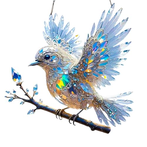 Decorazione per cantante di cristallo – ornamento in vetro colorato, pendente in acrilico | Acchiappasole lucido, accessorio piatto in arte 2D dallo stile unico per giardino e interni, accessori