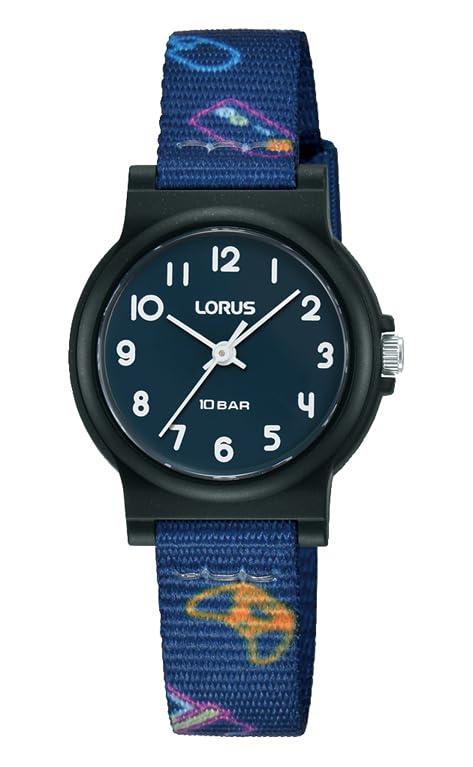 LORUS Kinder Analog Quarz Uhr mit Silikon Armband,Blaues Marineblau