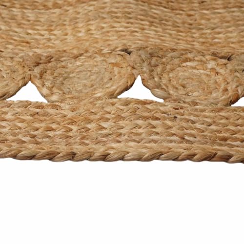 Tapis tissé à la main en jute naturelle de style bohème rustique 152x245