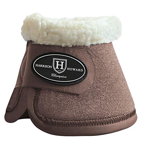 Image of Harrison Howard Essential Bell Boots Shock Absorption with Fleece Trim Non-Rotating Reinforcement