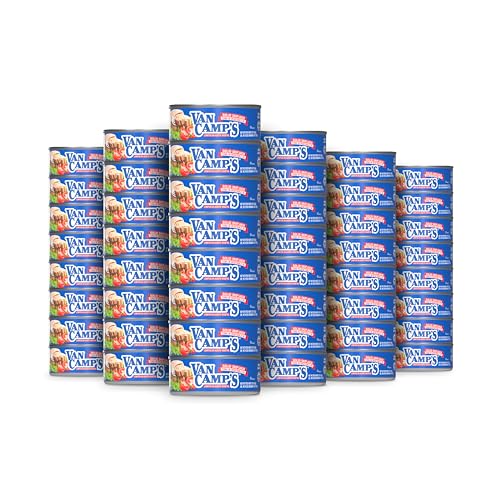 Van Camp's Seafood Solid Light Yellowfin Tuna in Water, 5 oz. Can (Pack of 48), Wild Caught Canned Tuna