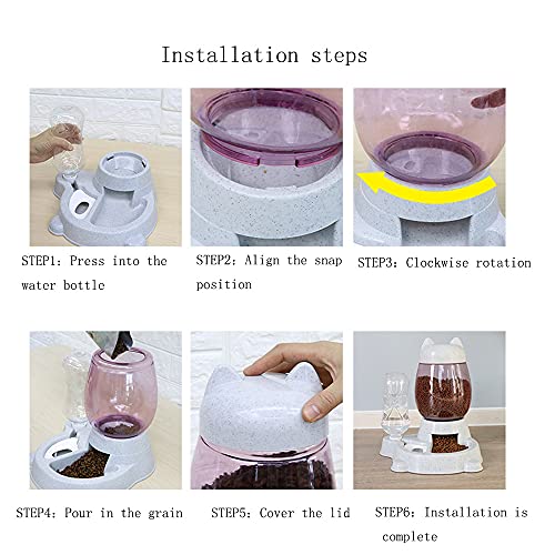 Huida Dog Food Feeder & Water Dispenser 2 in 1,Cat Food Dispenser Cat Automatic Feeder,Automatic Cat feeders 2.2L Food… - Image 7