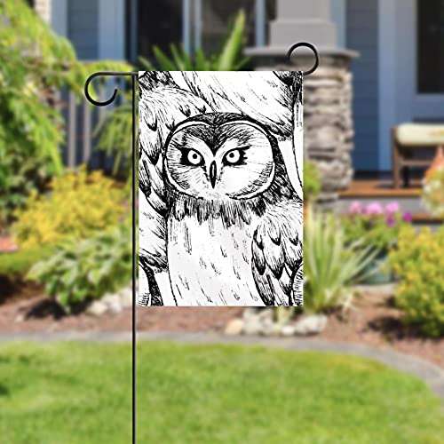 Drapeau de jardin double face hiboux en polyester de qualité supérieure