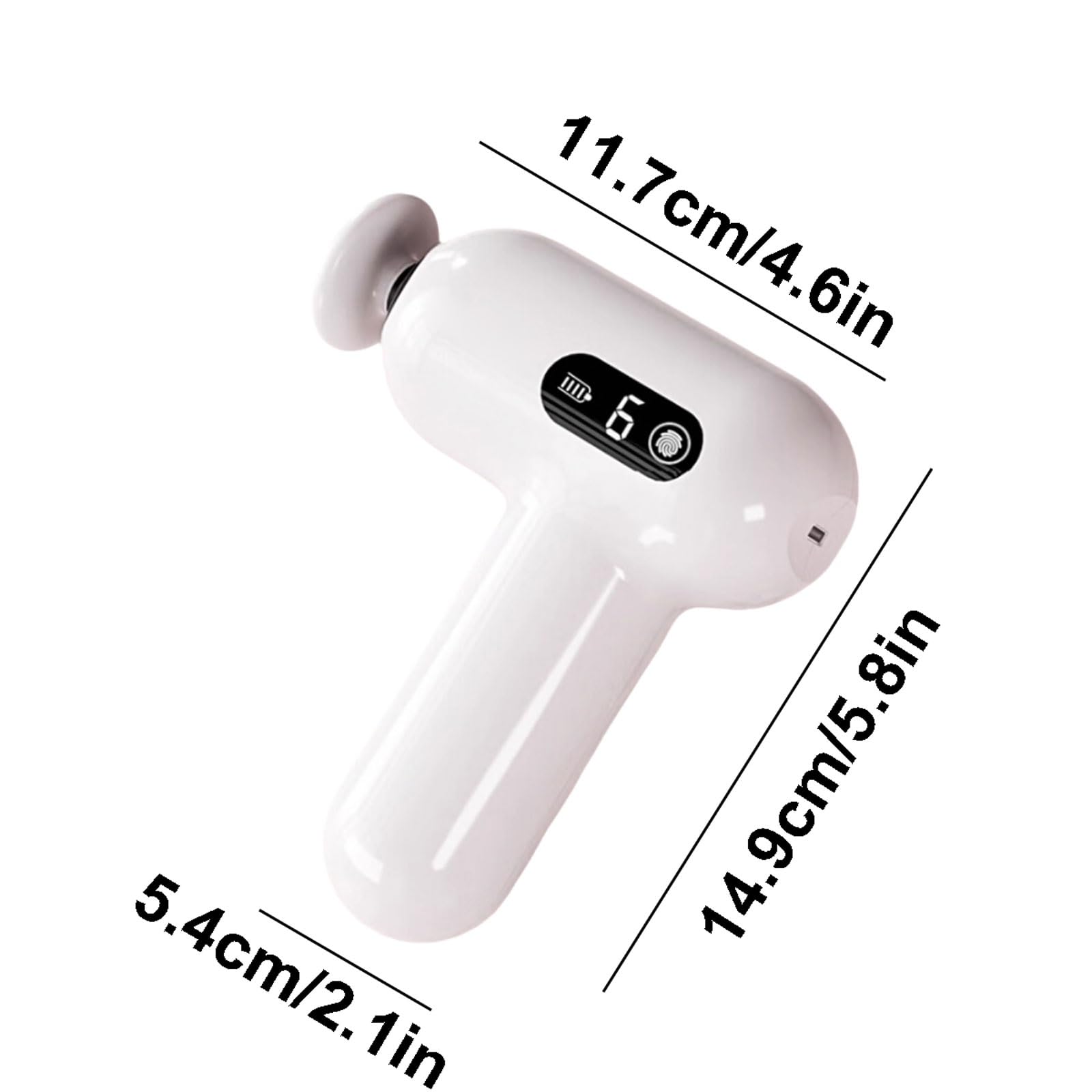 Silenciar Pistola de masaje de plástico con 4 cabezales de masaje y 6 velocidades, masajeador de percusión recargable, masajeador de mano silencioso. pequeño
