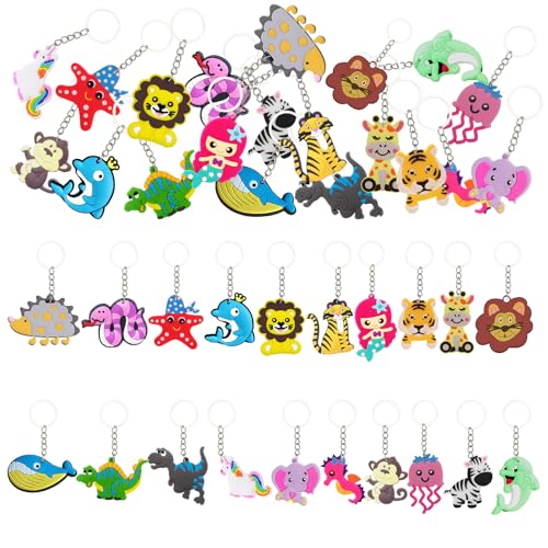 40 piezas gadgets cumpleaños fiesta niños llavero juego silicona divertido regalo regalo favor dibujos animados bolsas bebé niña