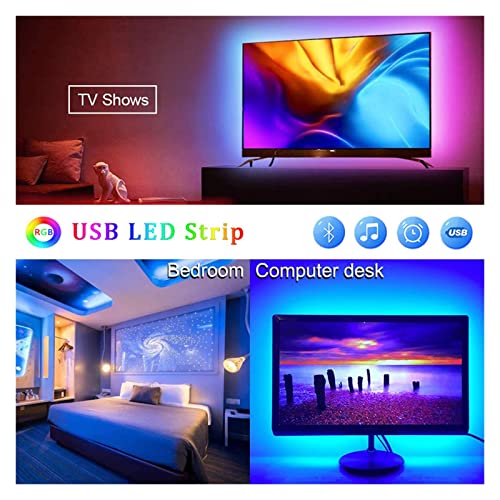 Tira de luz LED RGB 5050 de 20 metros con control Bluetooth e iluminación flexible USB de 5V 6