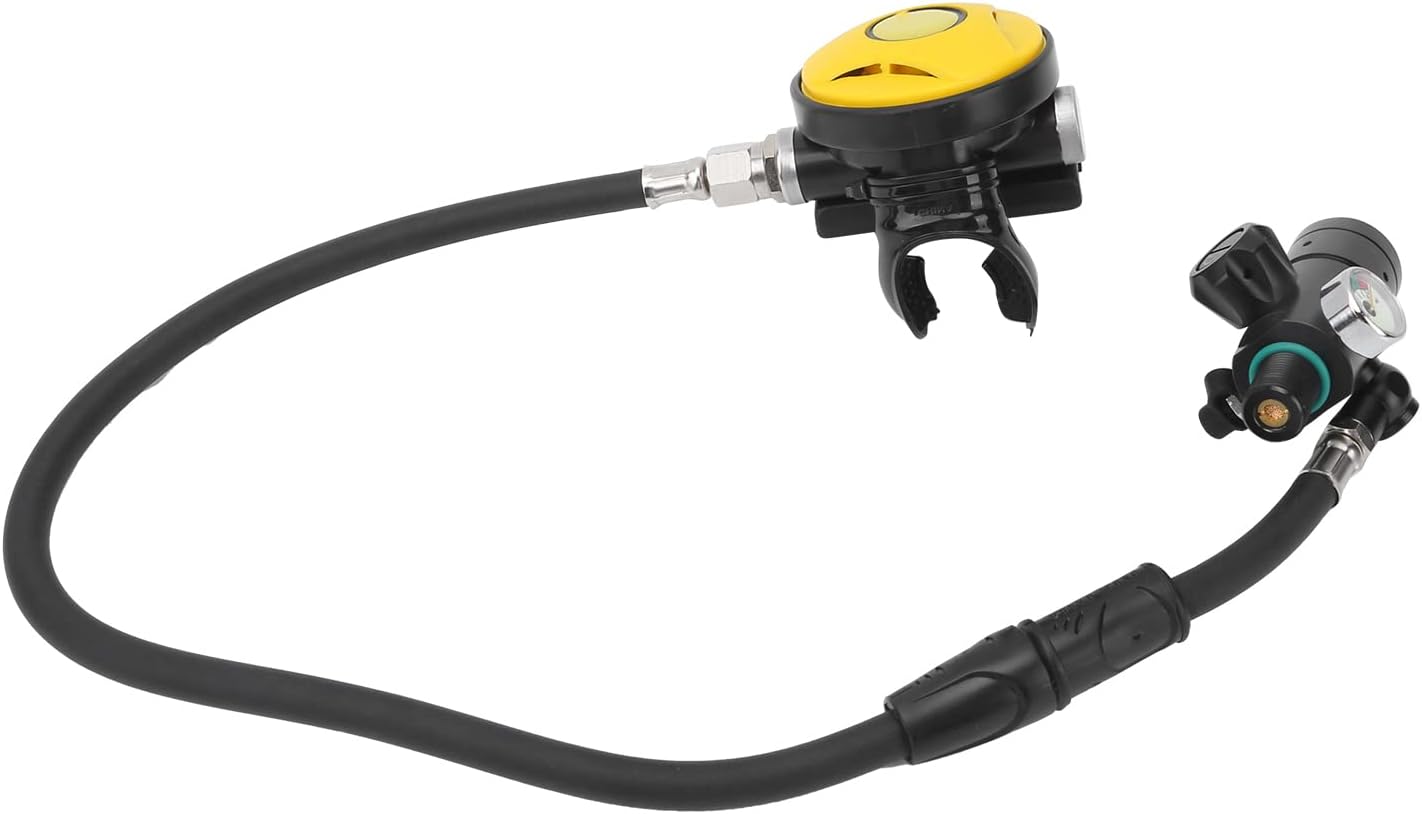Scuba Diving Breather Set, 360 Rotating Valve Head with Pressure Relief Valve and Luminous Gauge, for Underwater Diving Equipment with Master Control Switch