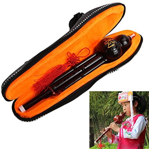Chunshop 1PC New Chinese Hulusi Gourd Cucurbit Flute Yunnan Ethnic Instrument with Case