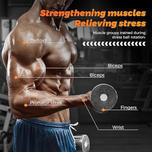 Gyro Ball Bilek Güçlendirici, Otomatik Başlatma, Taşınabilir El Egzersiz Topu, Ön Kol Güçlendirme Rehabilitasyon ve Kas Güçlendirme İçin,