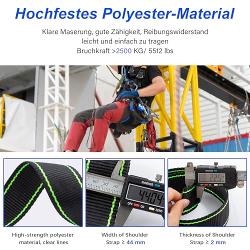 Fallschutz Komplettset, Auffanggurt Absturzsicherung Set, Tragkraft 150 kg