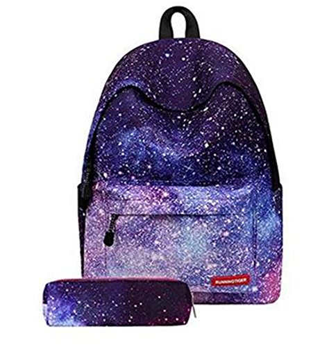 Muchachos Chicas Unisexo Galaxia Bolsa para Escuela con Cartuchera Moda Mochila  Cielo