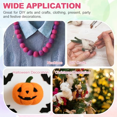 Cuentas de fieltro gris de 1.5cm para decorar habitaciones infantiles y guirnaldas de Navidad 7