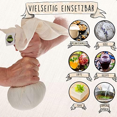 TreeBox Passiertuch - Premium Leinen Käsetuch Set - Reißfest & Ultra-Fine für Präzise Filtration - Passiertuch Wiederverwendbar… – Ansicht 3