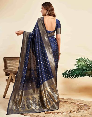 Image of C J Enterprise Women's Banarasi Saree Pure Kanjivaram Style Silk Saree With Blouse Piece for Wedding (Pari-160)