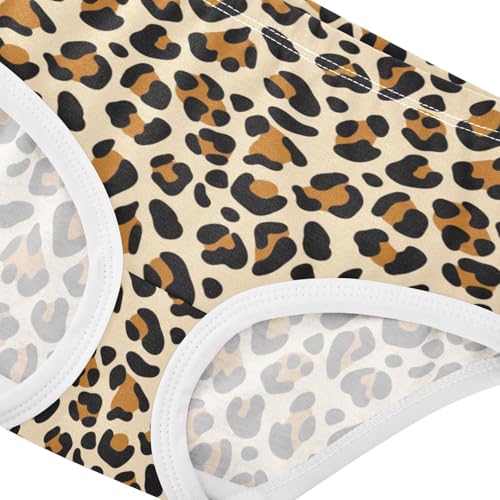 Joisal Cotton Girls Underwear Toddlers Leopard Black Brown Spots Tan Girl Panties Cute Artistic Kids Briefs Undies 2t4