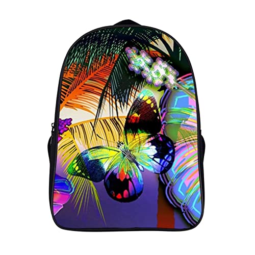 Cartable papillon 3D pour ordinateur portable sac à dos scolaire fille garçon 40x28x16cm