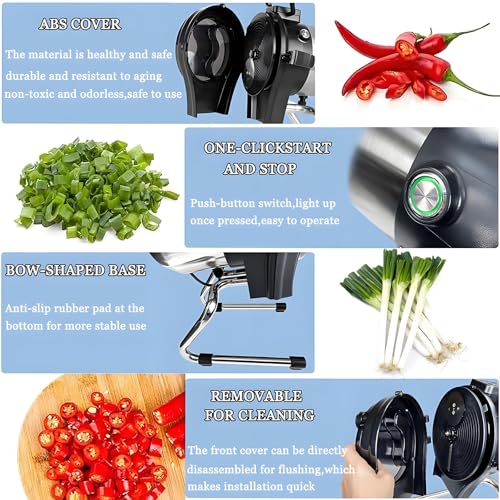 Cortadora comercial de vegetales eléctrica con ajuste de grosor miniatura 6