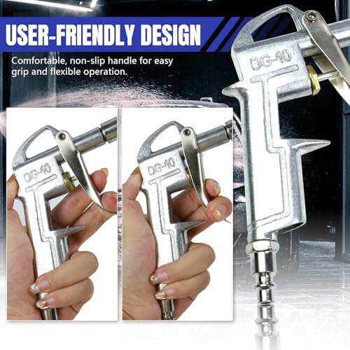 Image of Air Blow Gun Pneumatic Engine Cleaning Gun with 4Ft Hose, Aluminum Car Engine Cleaning Spray Guns, Vehicle Cleaner Degreaser Spray Tool for Narrow Space, Universal Fit (Straight Head)