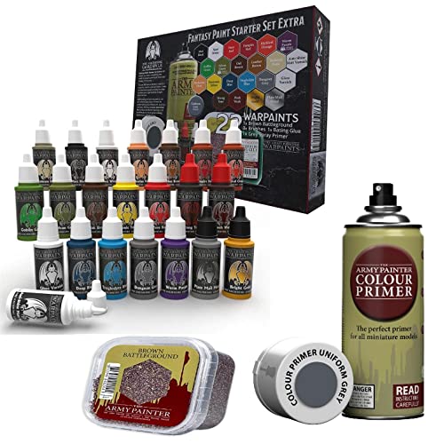 Grinning Gargoyle Fantasy Paint Set  The Army Painter Paints for Roleplaying Tabletop Figure - 20x Acrylic Paints and a Paint Brush - Unique Warpaints for Miniature Model Hobby Painting (Extra)