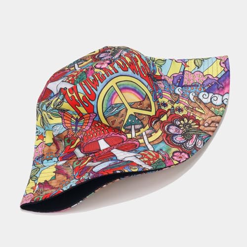 Image of Quanhaigou Bucket Hat for Men Women,Packable Reversible Printed Sun Hats,Fisherman Outdoor Summer Travel Hiking Beach Caps