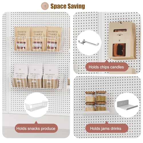 Genérico Estante de Pared para Herramientas, Panel Perforado, Almacenamiento de Brocas, Juego de Llaves, Soportes, Paneles Perforados, Estante de exhibición Blanco para refrigerios, Carrito de conten